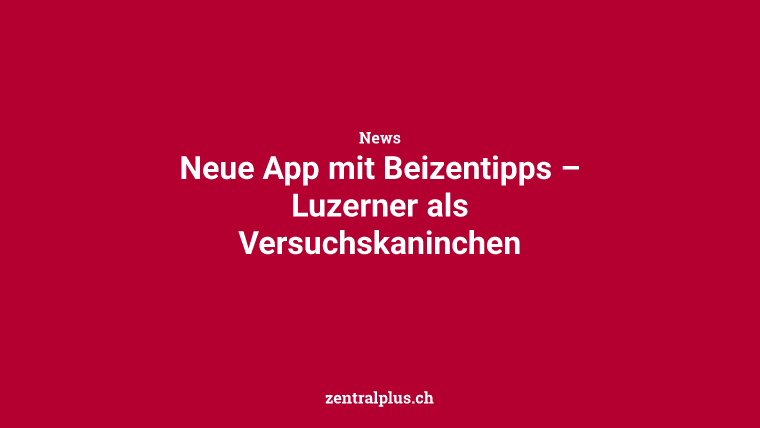 Neue App mit Beizentipps – Luzerner als Versuchskaninchen