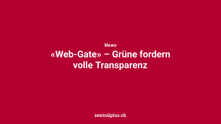 «Web-Gate» – Grüne fordern volle Transparenz