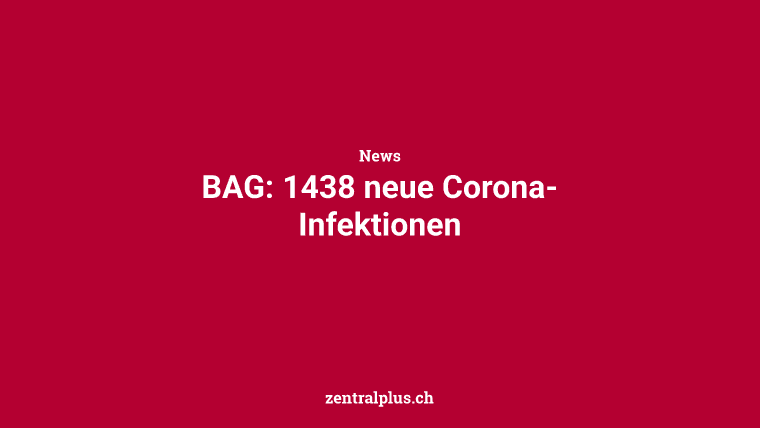 BAG: 1438 neue Corona-Infektionen