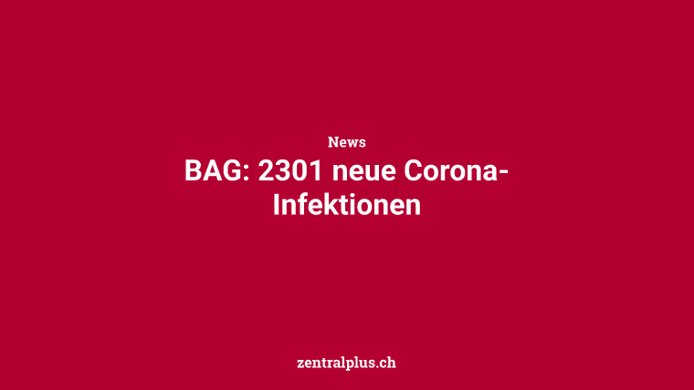 BAG: 2301 neue Corona-Infektionen