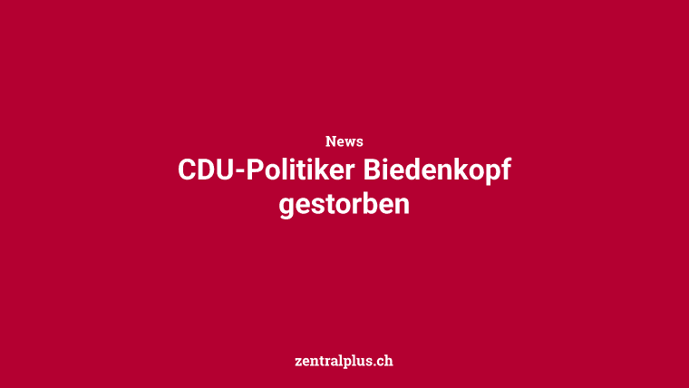 CDU-Politiker Biedenkopf gestorben