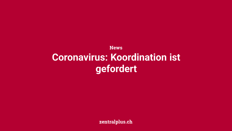 Coronavirus: Koordination ist gefordert