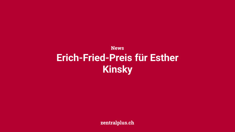 Erich-Fried-Preis für Esther Kinsky