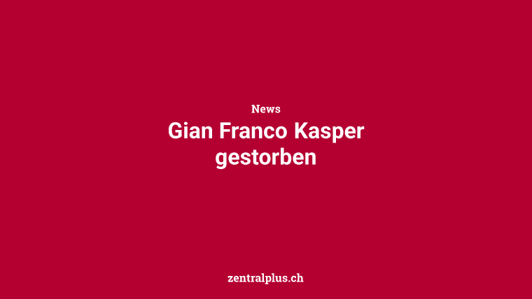 Gian Franco Kasper gestorben