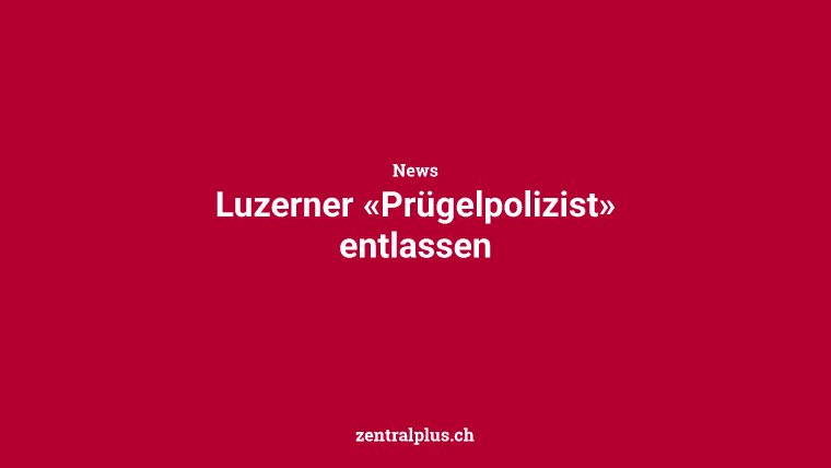 Luzerner «Prügelpolizist» entlassen