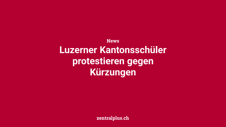 Luzerner Kantonsschüler protestieren gegen Kürzungen