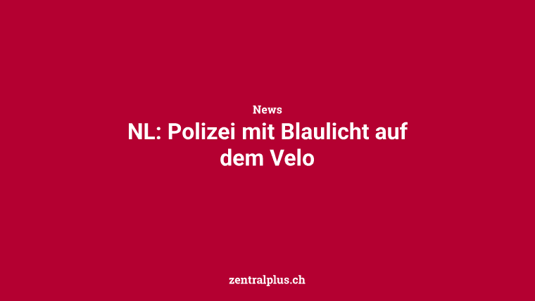 NL: Polizei mit Blaulicht auf dem Velo