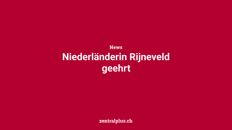 Niederländerin Rijneveld geehrt