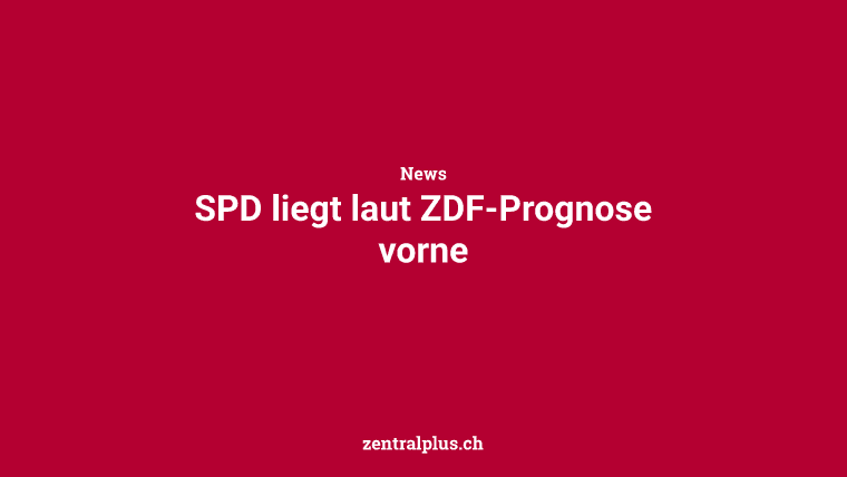 SPD liegt laut ZDF-Prognose vorne
