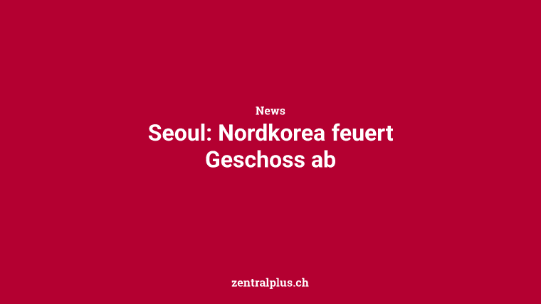 Seoul: Nordkorea feuert Geschoss ab