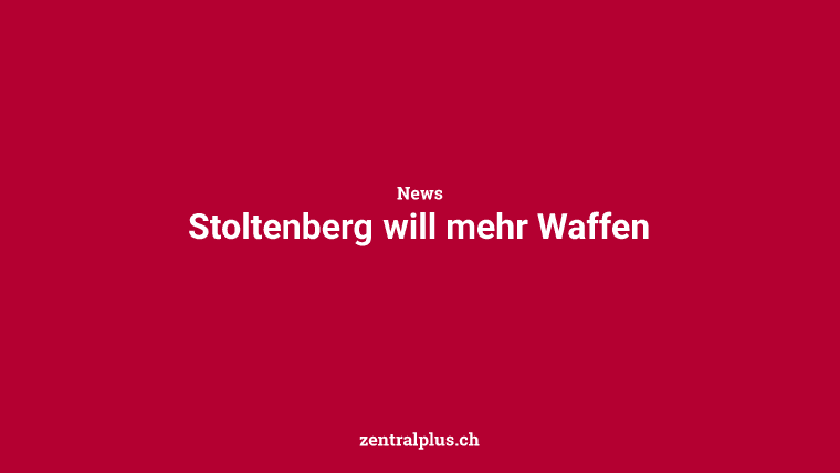 Stoltenberg will mehr Waffen