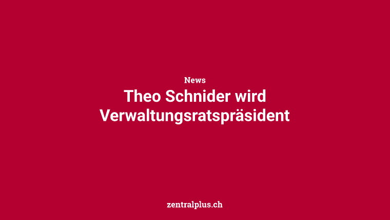 Theo Schnider wird Verwaltungsratspräsident