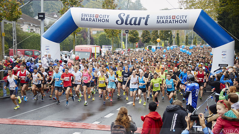 Start des Swiss City Marathon in Luzern