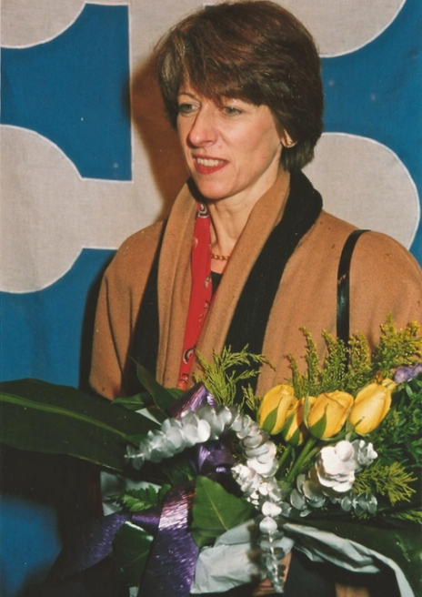 Annemarie Huber-Hotz an der Wahlfeier als Bundeskanzlerin in Baar 1999. (Bild: zvg)