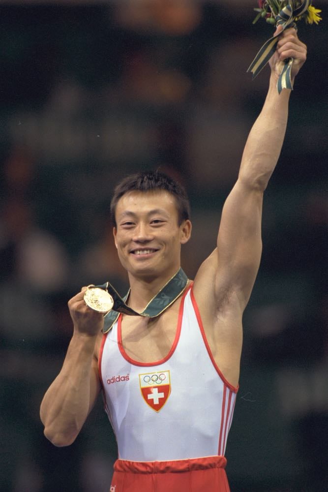 Donghua Li bei seinem Sieg an der Olympiade in Atlanta 1996.