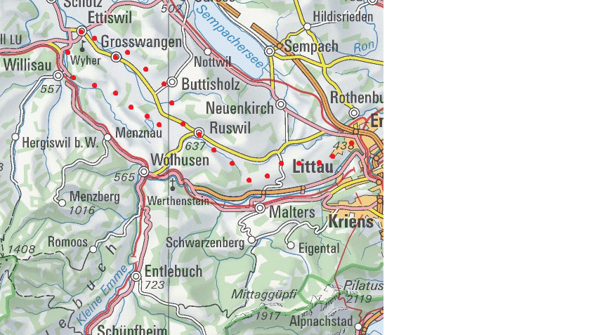 Wer schöne Aussichten möchte, muss diese Strecke vom Littauerberg über Ruswil und Willisau fahren. (veloland.ch)