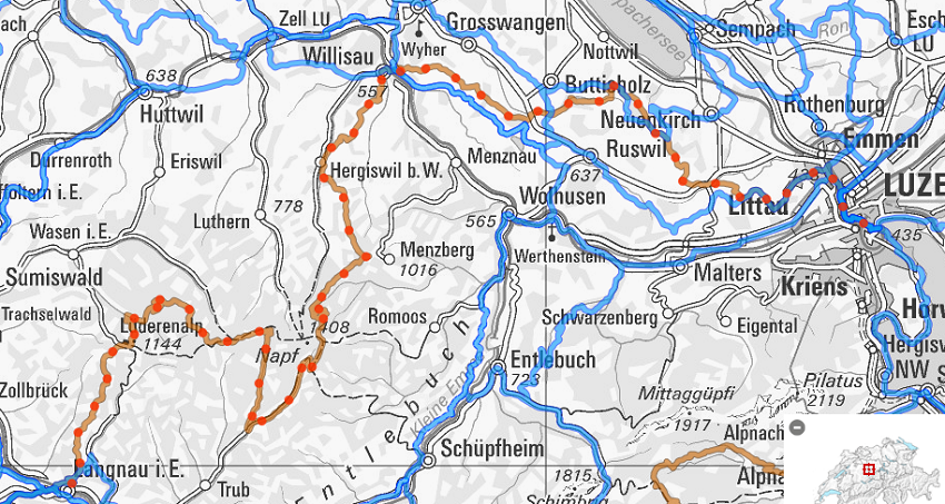 Für Mountainbiker: Über den Napf nach Willisau. (veloland.ch)