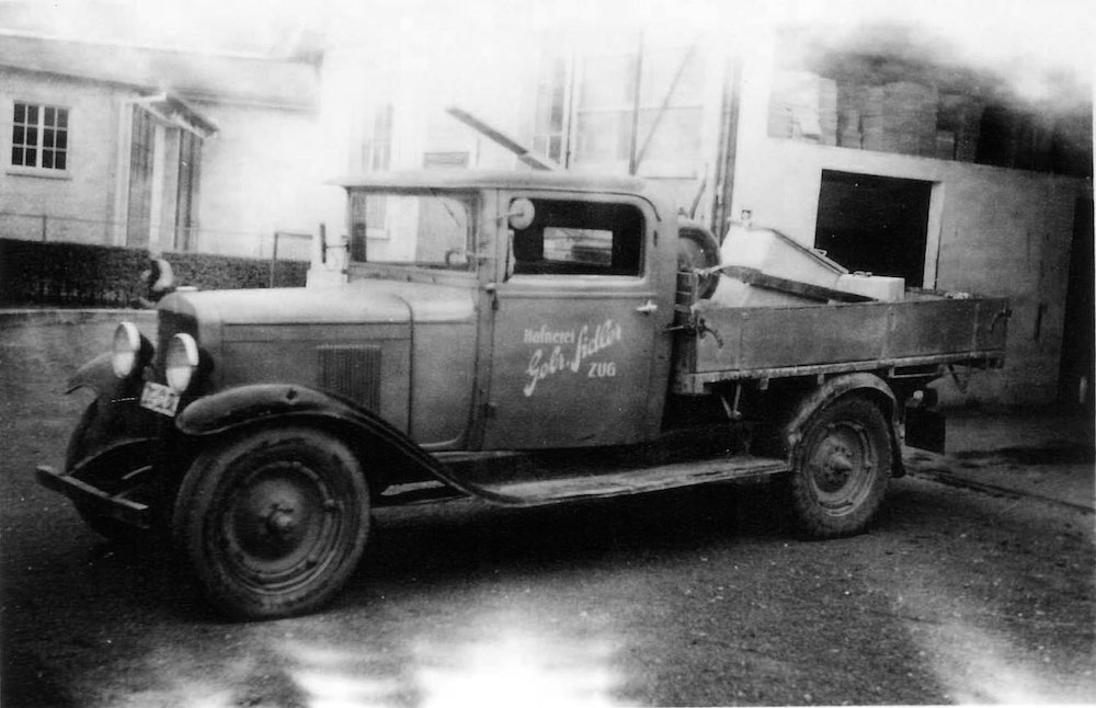 Endlager Archiv: Noch in Betrieb: undatierte Aufnahme eines Lastwagens der Firma Sidler