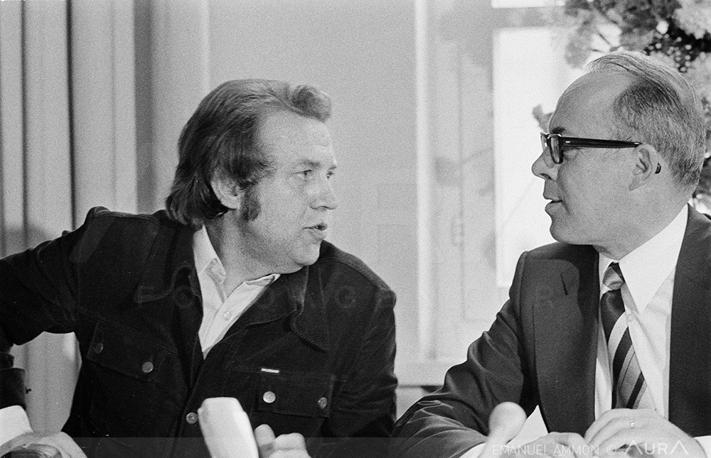 Pavel Kohout und Alt-Stapi Hans Rudolf Meyer 1979.