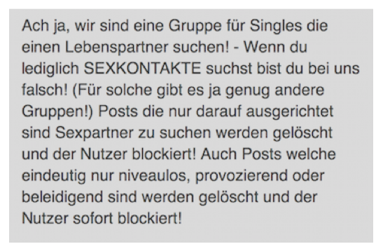 Ziemlich schnell wird klar, dass wer nur Sex sucht, in der Gruppe nichts verloren hat.