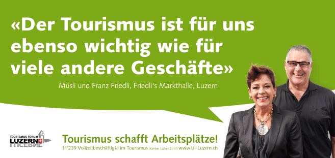 Eines der Plakate der neuen Kampagne des Tourismus Forum Luzern. (Bild: Tourismus Forum Luzern)