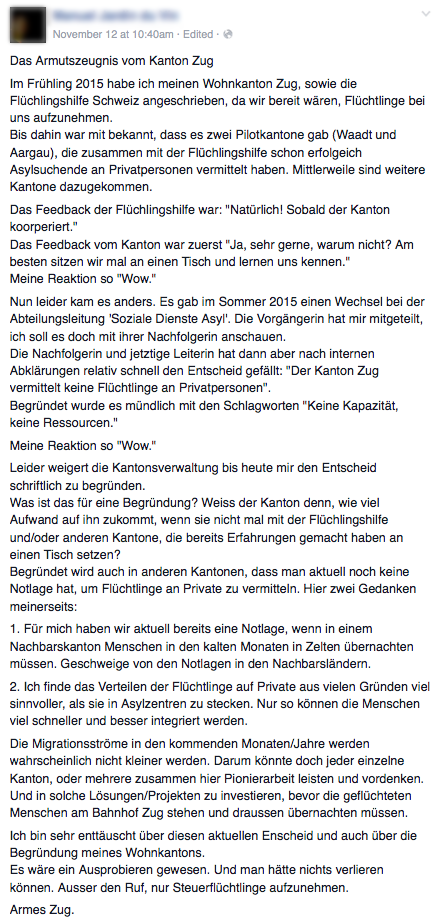 Ein Facebook-User lässt seinem Frust freien Lauf.