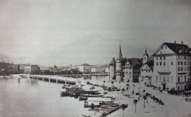 Der Schwanenplatz mit Blick auf die 1871 eröffnete Seebrücke. (Quelle. ZHBLU SoSa, LSa.7.2.14)