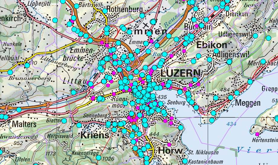 Antennen und kleinere Funkzellen in der Stadt Luzern