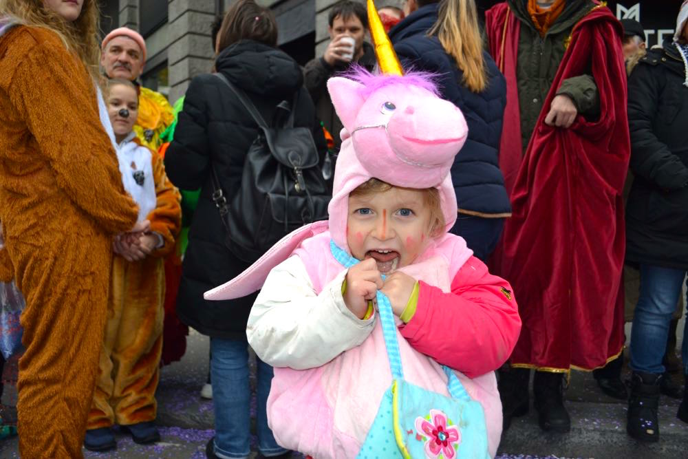 Aus dem Appenzellerland als Einhorn an die Luzerner Fasnacht: ein Meya Pedersen.