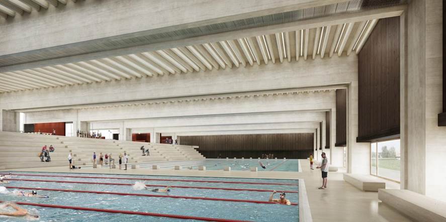 So könnte das neue 50-Meter-Schwimmbad aussehen.