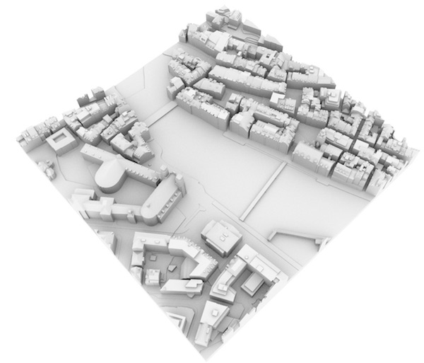 Eine Musterkachel des geplanten Stadtmodells.