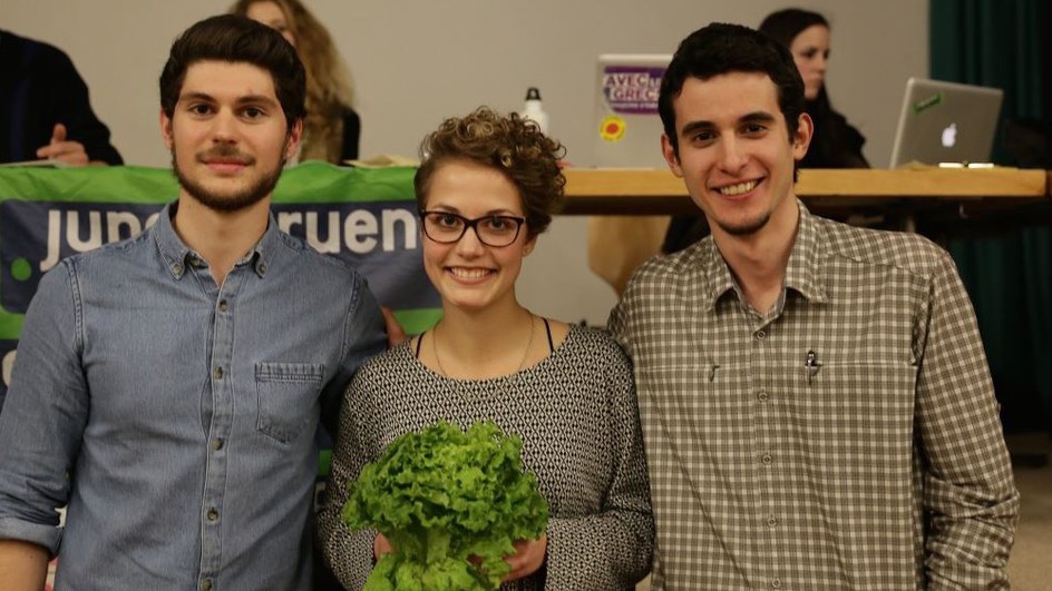 Im Februar wählten die Jungen Grünen ein neues Präsidium. Von links: Luzian Franzini, Judith Schmutz und Ilias Panchard.