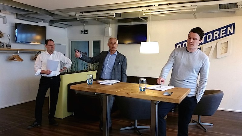 Gaben den Medien vor der FCL-GV Auskunft: Finanzchef Sandro Wyss (rechts), Präsident Ruedi Stäger und Medienchef Max Fischer.