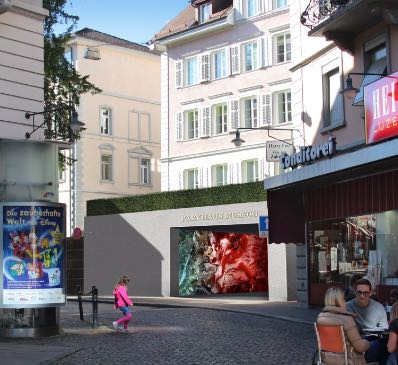 Hier beim Falkenplatz in der Luzerner Altstadt könnten die Touristen und Besucher das Parkhaus verlassen/betreten. (Quelle: www.museggparking.ch)