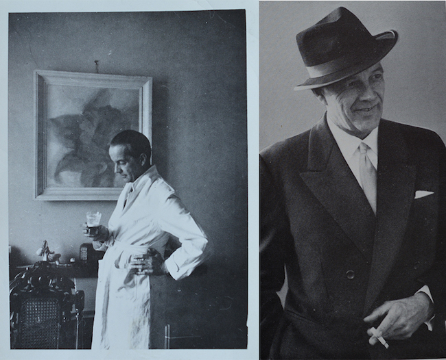 Martin Peikert, wie er zu arbeiten pflegte (links) und wie er in Erinnerung blieb: mit Hut und Jackett (rechts).