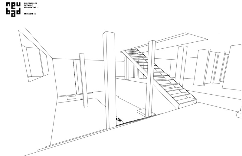 Die Visualisierung zeigt den Keller mit einer zusätzlichen Treppe aus dem Bistro in den neuen Raum. Diese Version kann jedoch in nächster Zukunft nicht umgesetzt werden. (Bild: Lars Schuchert)