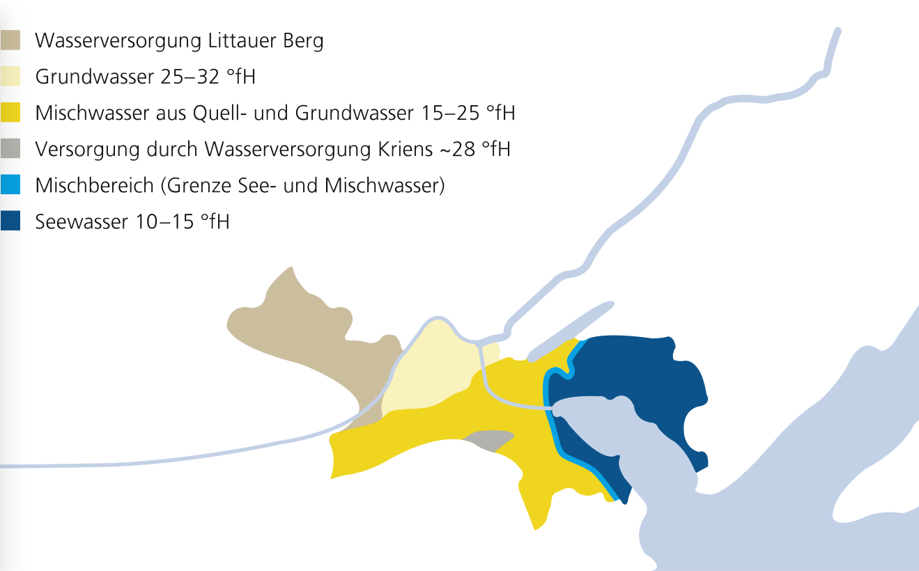Was trinken Sie? Die heutige Wasserversorgung in der Stadt Luzern (Bild: EWL).