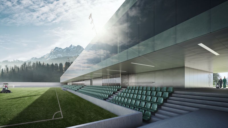So soll das neue Sportstadion im Kleinfeld einmal aussehen. (Bild: sckriens.ch)