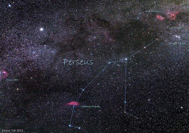 Aus dem Sternbild Perseus kommen am Freitag die Sternschnuppen geflogen.