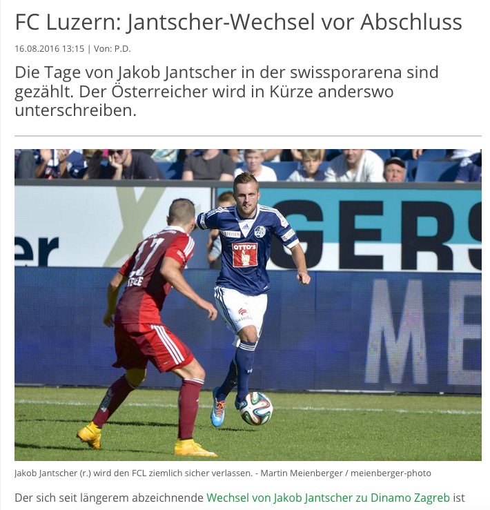 Jantscher-Schlagzeile von fussballinfos.ch