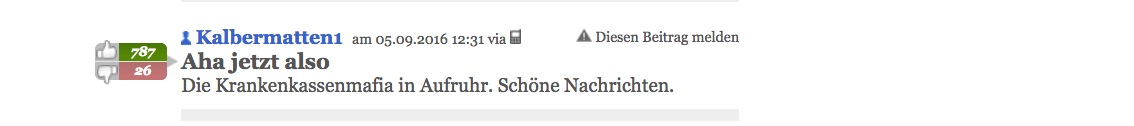 Das Thema bewegt auch in den Social Media: Leserkommentar zur Geschichte über die Walchwiler Firma auf der Webseite von «20 Minuten».