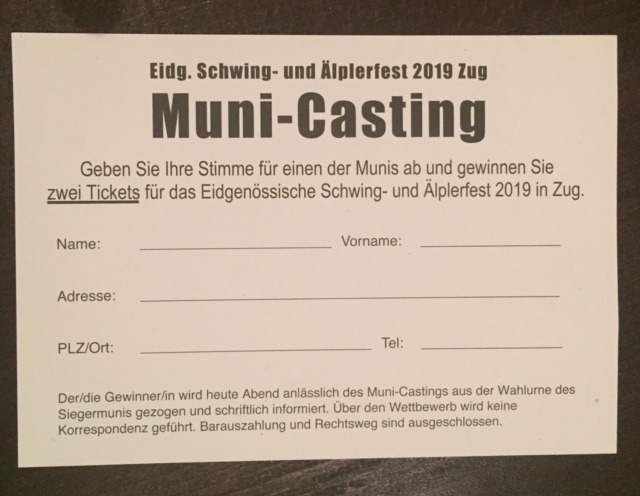 Beim Muni-Casting konnte man auch mittippen.