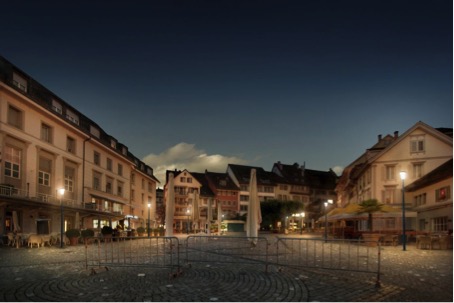 Visualisierung Landsgemeindeplatz.  (Visualisierung: nachtaktiv)