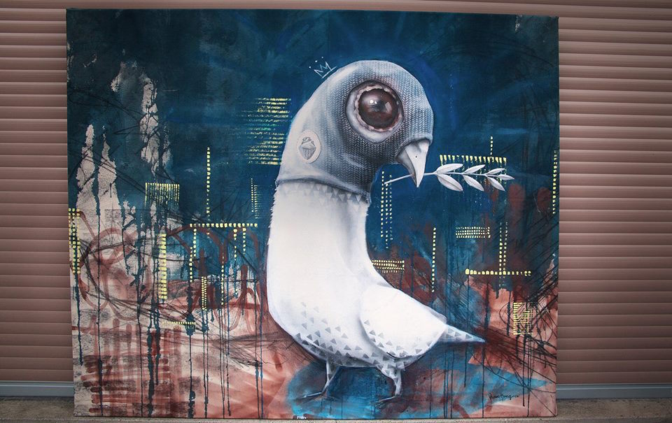 Vorlage von und für QueenKong für die Peace Dove in New York (Bild: QueenKong).