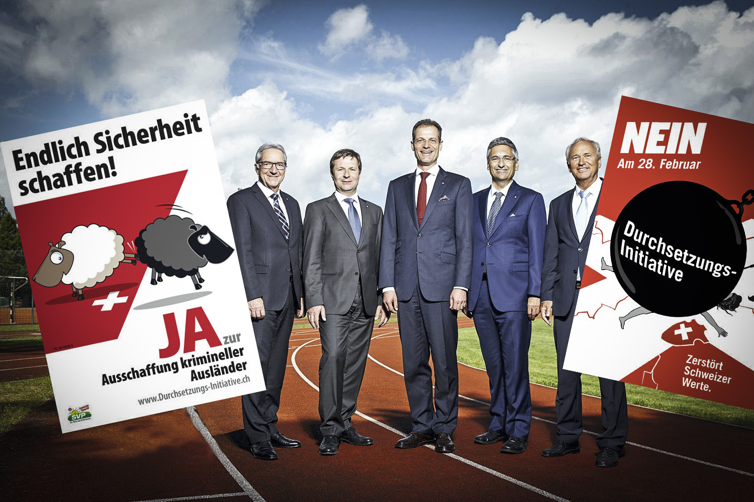Weder Ja noch Nein: Die Luzerner Regierung will sich nicht festlegen (von links): Robert Küng, Marcel Schwerzmann, Reto Wyss, Guido Graf und Paul Winiker).