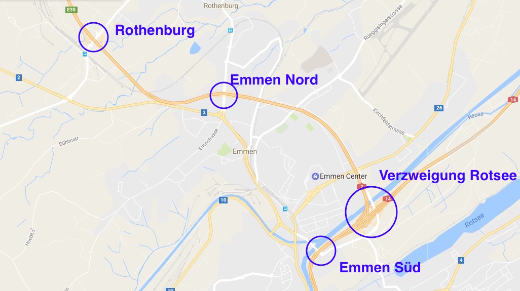 2011 wurden die Anschlüsse Richtung Norden beim Anschluss Emmen Nord geschlossen, weil der Anschluss Rothenburg eröffnet wurde.