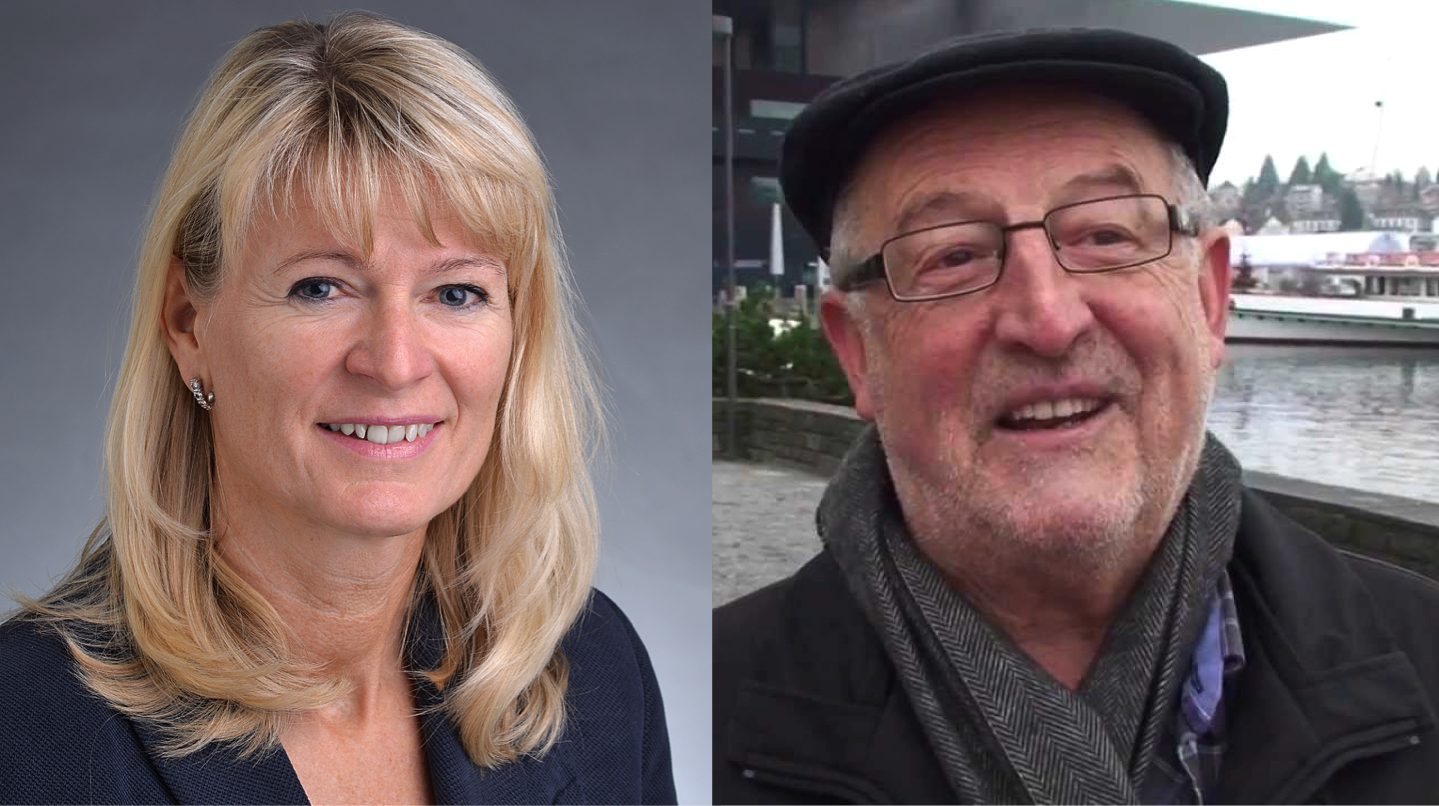 Silvia Bolliger, Leiterin Dienststelle Asyl- und Flüchtlingswesen (links), und Anton Schwingruber, Präsident der Caritas Luzern.