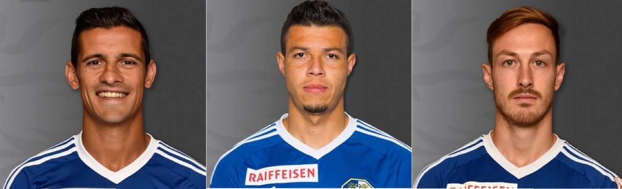 Die Innenverteidiger des FC Luzern. Von links: Ricardo Costa, Lucas Alves und François Affolter.