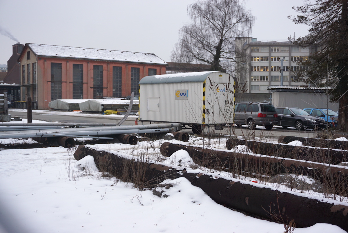 Brachland mitten im Stadtzentrum: Das EWL-Areal mit dem Hauptsitz des Energieversorgers hinten rechts im Bild.