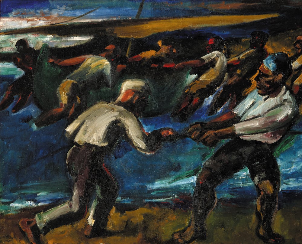 Max Pechstein (1881–1955), Einholen des Bootes, 1925 Öl auf Leinwand, 81 x 100.5 cm. Kunstmuseum Luzern.